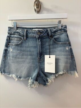 HIDDEN •Finn• high rise shorts-Denim Frayed Hem/NWT Size Small Waist 15
